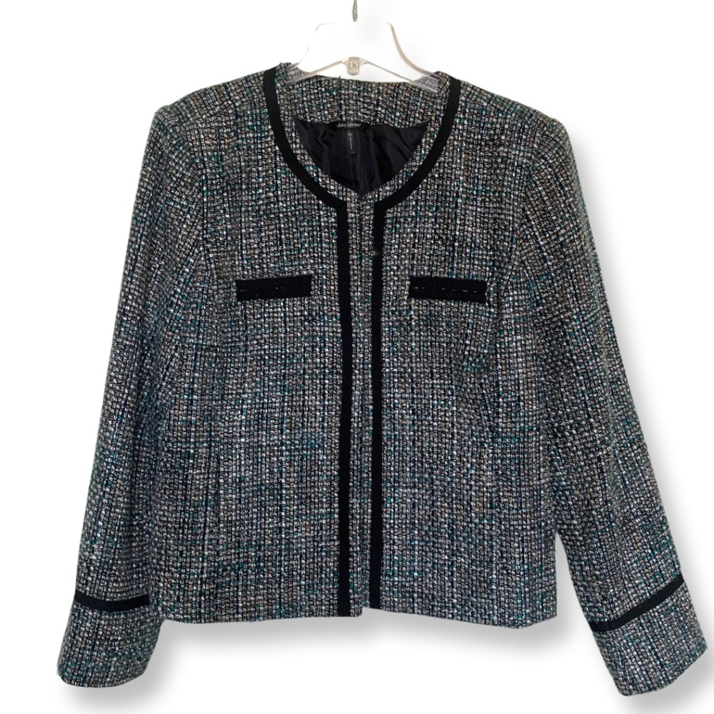 Daisy Fuentes Twill Turquoise and Black Blazer XL